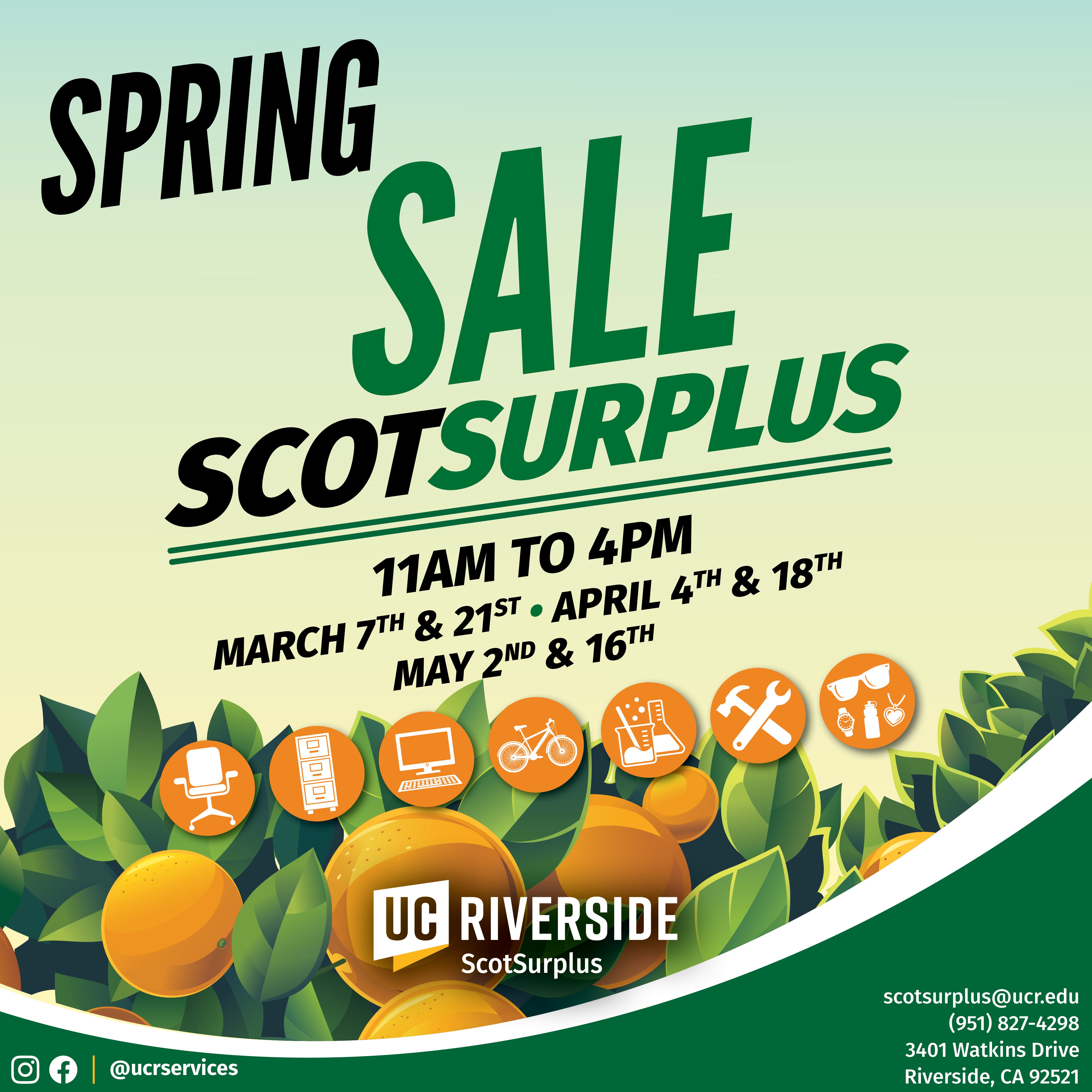 ScotSurplus Spring Sales Announced Campus Business Services